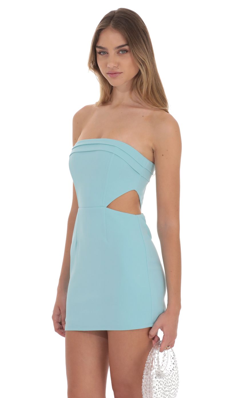 Picture Crepe Corset Cutout Dress in Blue. Source: https://media-img.lucyinthesky.com/data/Oct24/850xAUTO/3eb04eb5-e86c-4cff-bf37-bf402b9a2085.jpg