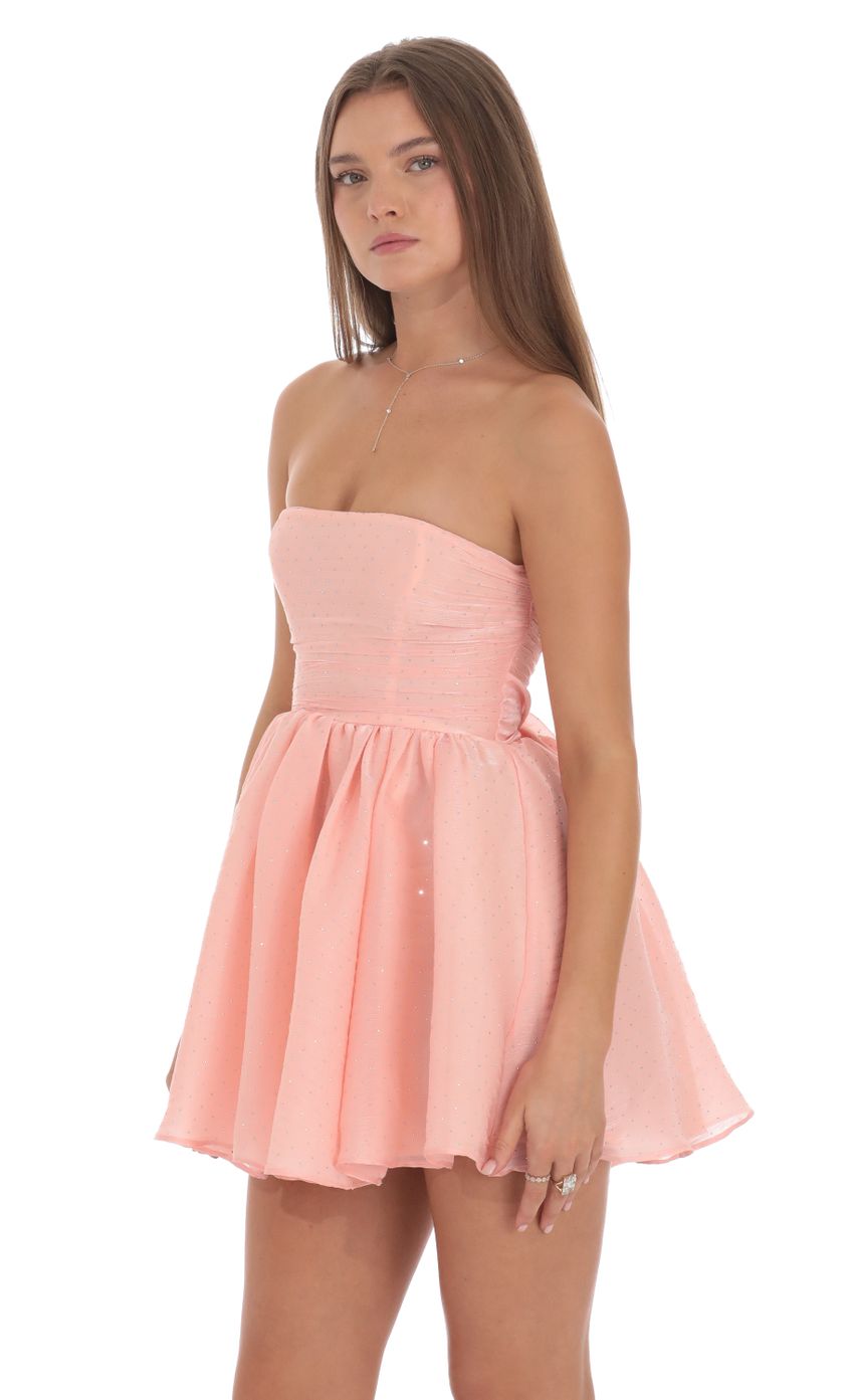 Picture Rhinestone Strapless A-line Dress in Coral Pink. Source: https://media-img.lucyinthesky.com/data/Oct24/850xAUTO/50ed0f48-440c-4cfc-8922-70d79d10839f.jpg