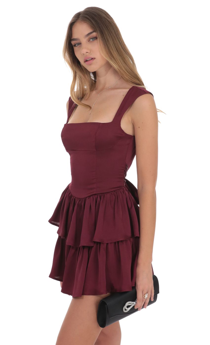 Picture Wide Strap Ruffle Dress in Burgundy. Source: https://media-img.lucyinthesky.com/data/Oct24/850xAUTO/57f46633-1968-4f2f-840d-27debe5a2cb1.jpg