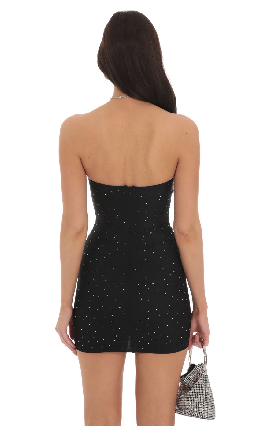 Picture Strapless Mesh Rhinestone Dress in Black. Source: https://media-img.lucyinthesky.com/data/Oct24/850xAUTO/7f0757c5-b449-4781-8283-d3441f65ad62.jpg