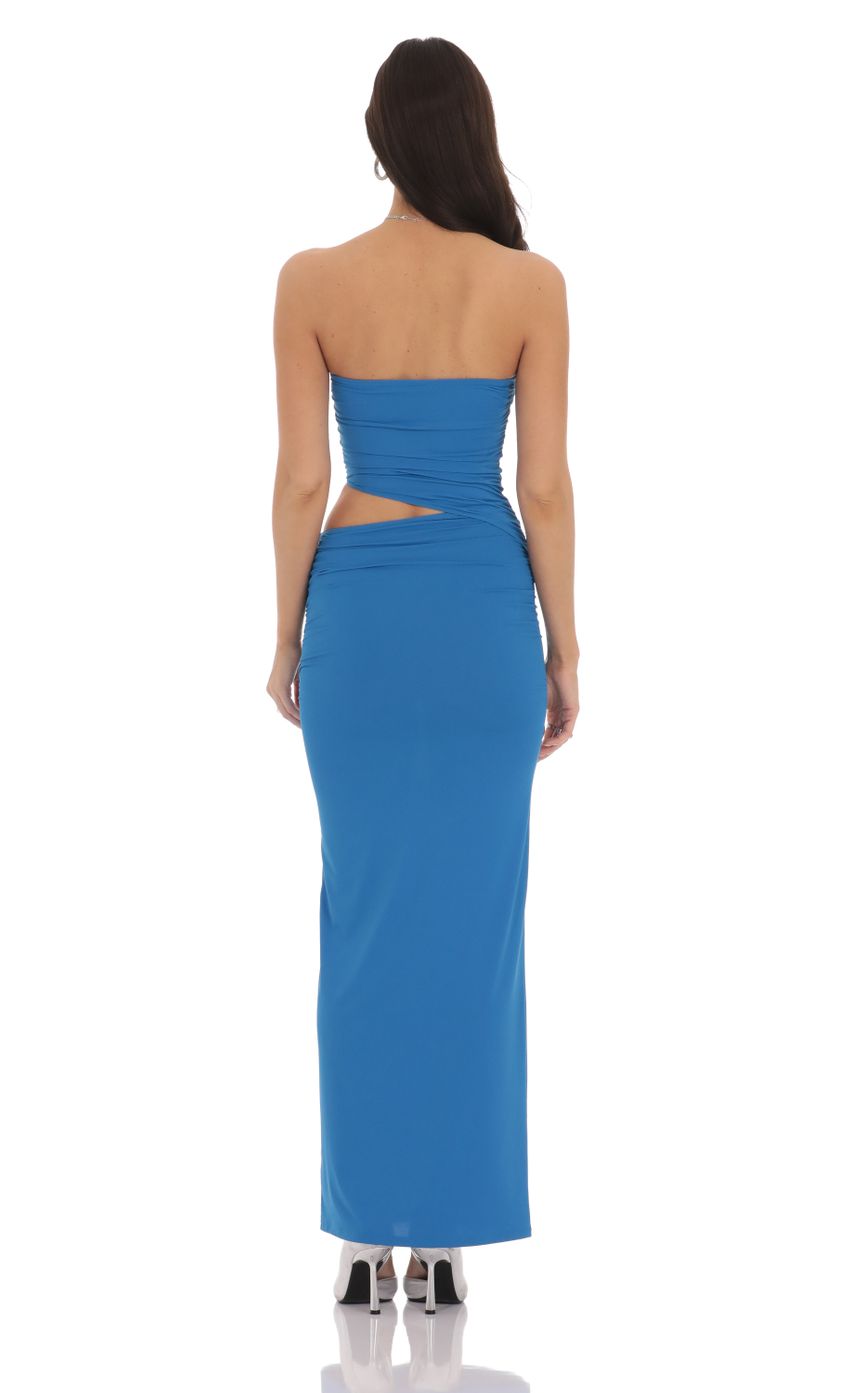 Picture Strapless Cutout Maxi Dress in Blue. Source: https://media-img.lucyinthesky.com/data/Oct24/850xAUTO/ef24787e-6ef6-4752-bb4a-323e8c0478b3.jpg