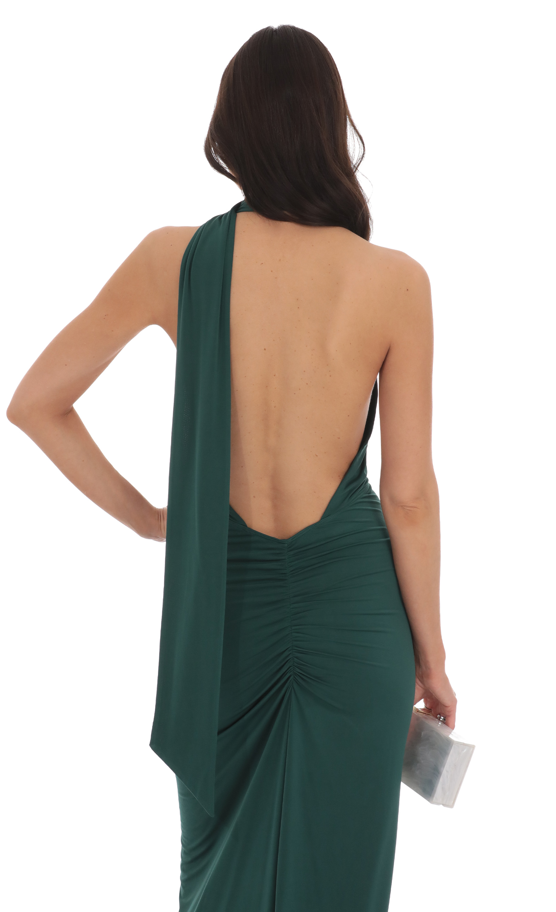 slim fit dress slacks Amsonia Strapless Maxi Hour Dress with Scarf in Sage – NICE TO MATCH YOU main image 0