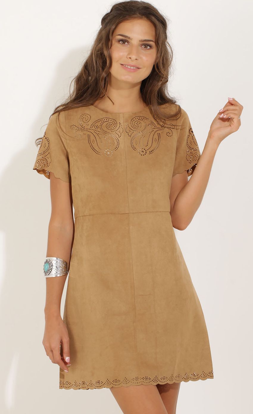 Picture Short Sleeve Suede Dress. Source: https://media-img.lucyinthesky.com/data/Sep15_1/850xAUTO/0Y5A0121.JPG