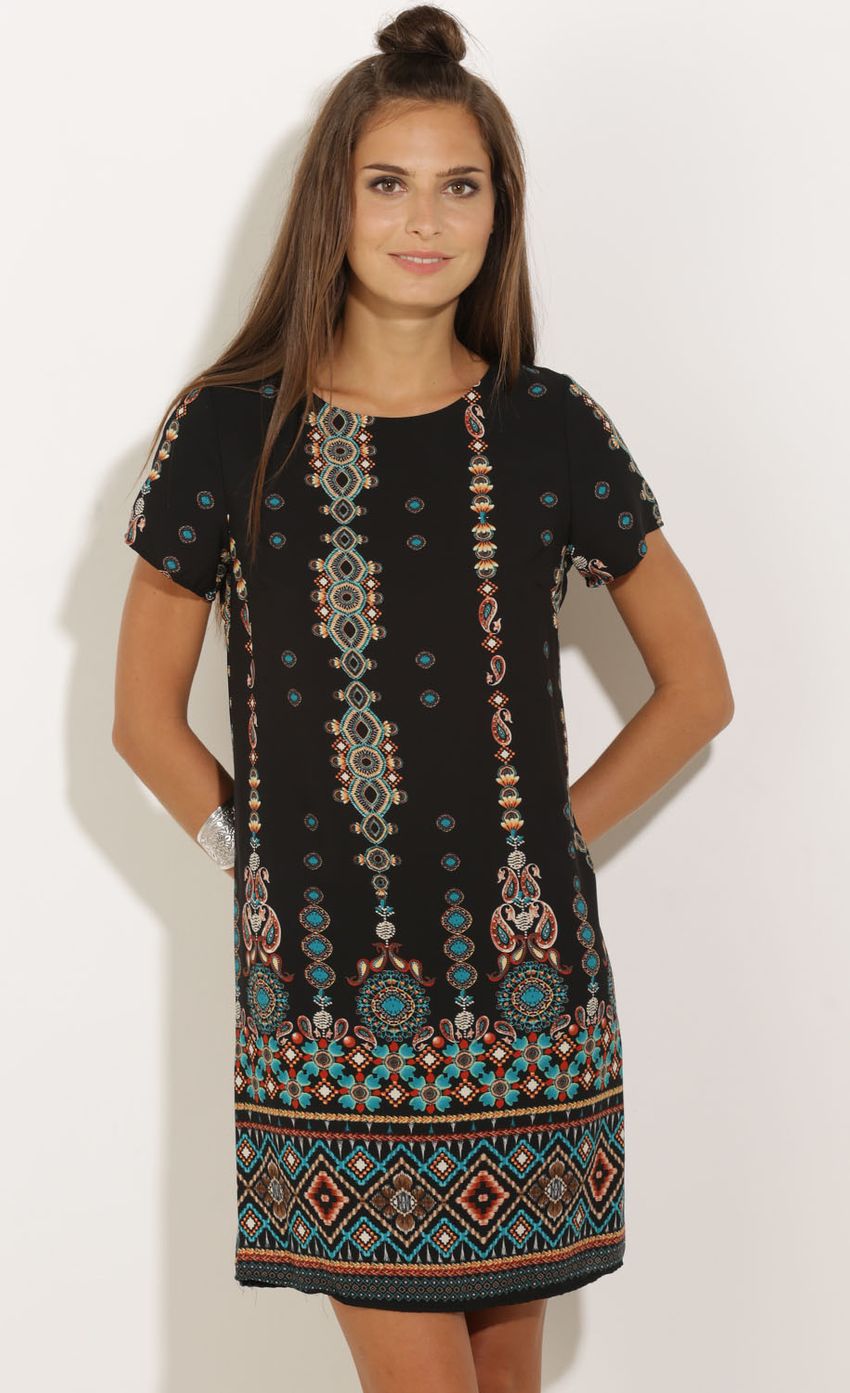Picture Boho Print Day Dress in Black. Source: https://media-img.lucyinthesky.com/data/Sep15_1/850xAUTO/0Y5A9828.JPG
