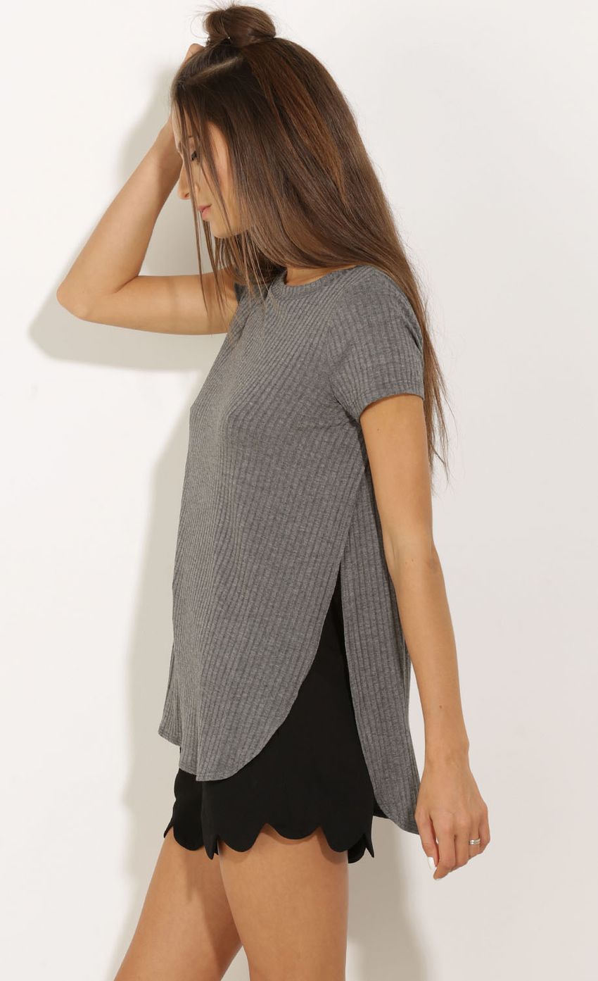 Picture Open Side Slit Knit Top In Gray. Source: https://media-img.lucyinthesky.com/data/Sep15_2/850xAUTO/0Y5A7019.JPG