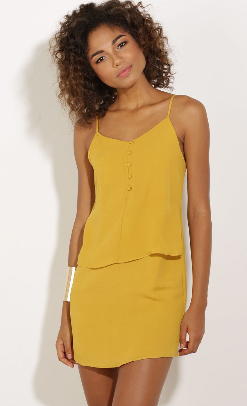Picture Shift Dress With Button Details In Mustard. Source: https://media-img.lucyinthesky.com/data/Sep15_2/850xAUTO/0Y5A7208.JPG