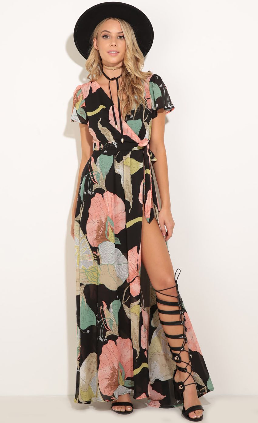 Picture Floral Maxi Wrap Dress In Black. Source: https://media-img.lucyinthesky.com/data/Sep16_1/850xAUTO/0Y5A9133.JPG