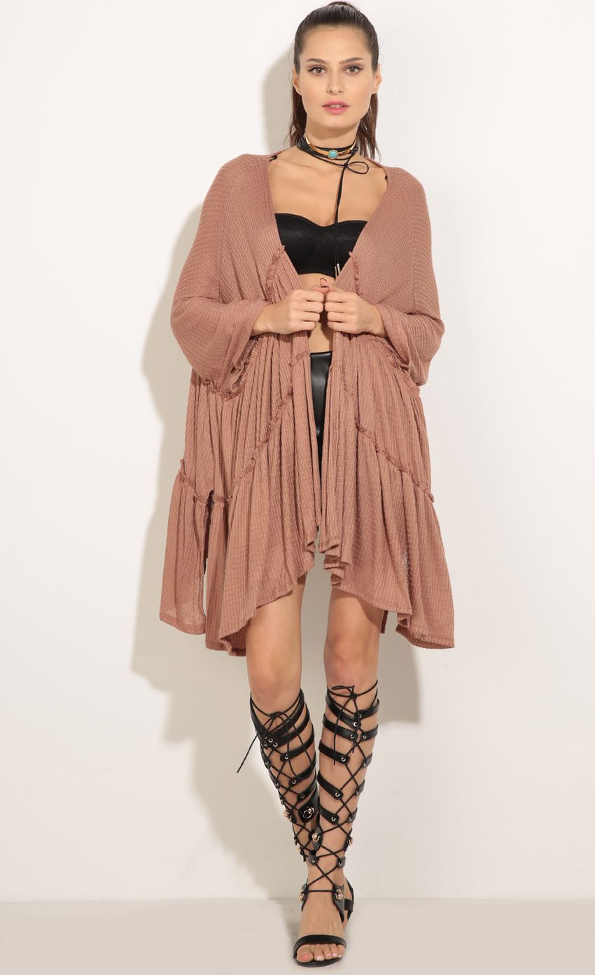 Picture Tiered Textured Cardigan In Sandstone. Source: https://media-img.lucyinthesky.com/data/Sep16_2/850xAUTO/0Y5A2981.JPG