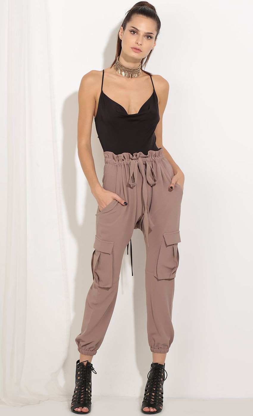 Picture High Waisted Utility Pants In Beige. Source: https://media-img.lucyinthesky.com/data/Sep16_2/850xAUTO/0Y5A9974.JPG