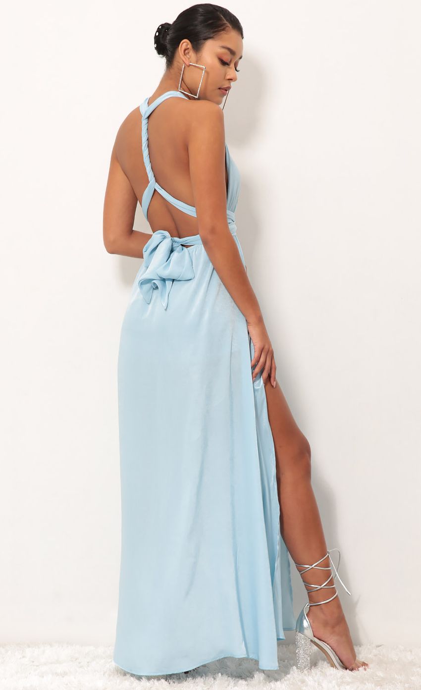 Picture Maxi Dress in Satin Blue. Source: https://media-img.lucyinthesky.com/data/Sep18_1/850xAUTO/0Y5A7736.JPG