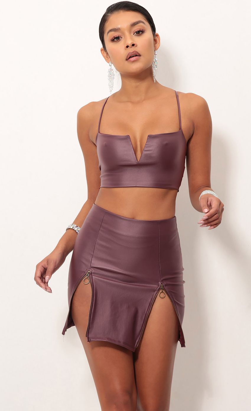 Picture Vienna Two Piece Set In Burgundy Faux Leather. Source: https://media-img.lucyinthesky.com/data/Sep18_2/850xAUTO/0Y5A8658SS.JPG