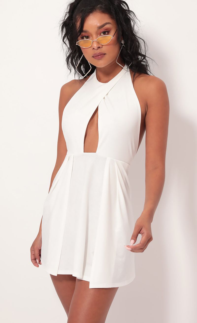 Halsey Halter Dress in Ivory | LUCY IN THE SKY