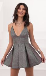 Picture Love Pleated A-line Dress In Charcoal. Source: https://media-img.lucyinthesky.com/data/Sep20_1/150xAUTO/781A4061.JPG