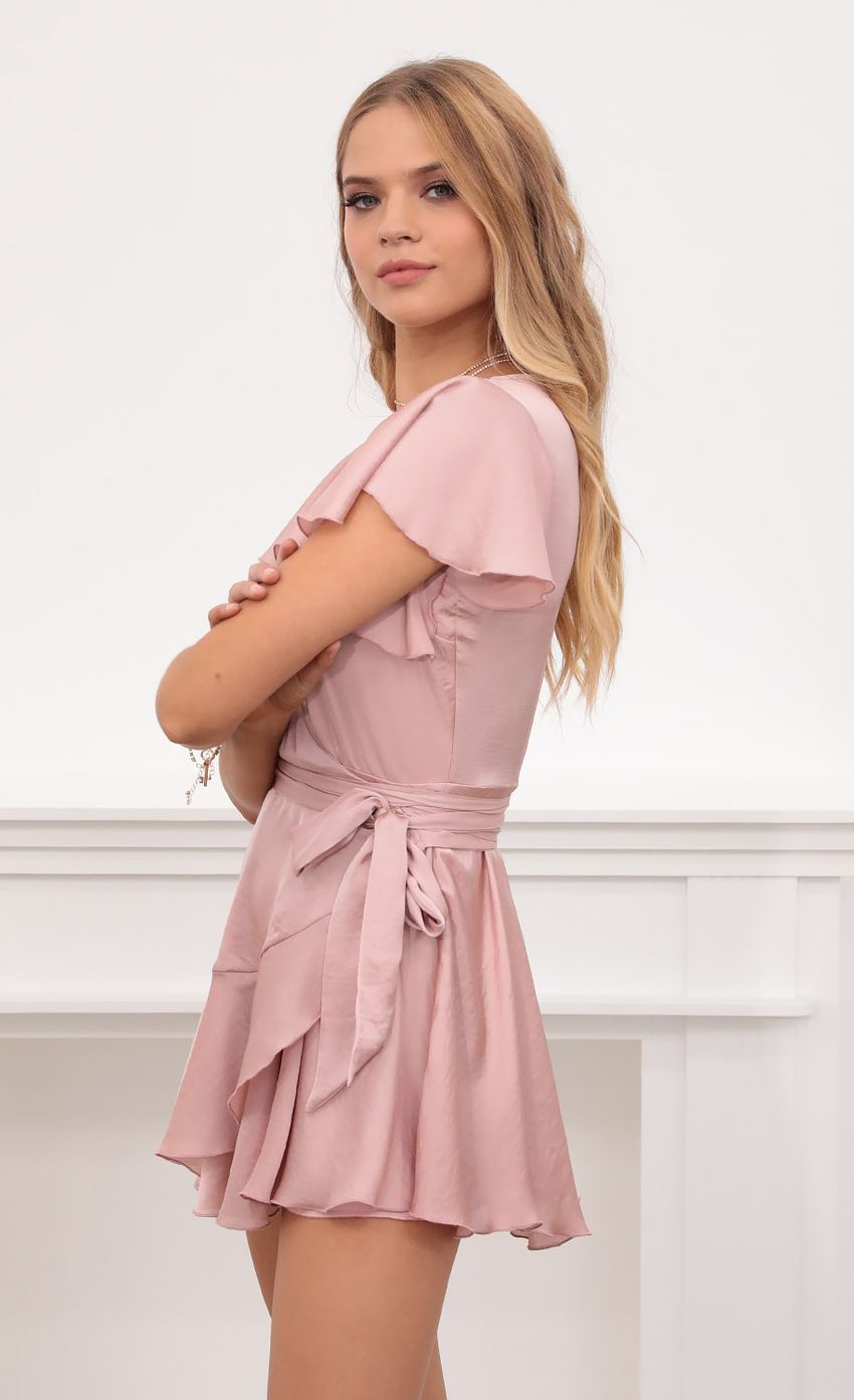 Picture Satin Wrap Dress in Blush. Source: https://media-img.lucyinthesky.com/data/Sep20_1/850xAUTO/781A6309.JPG