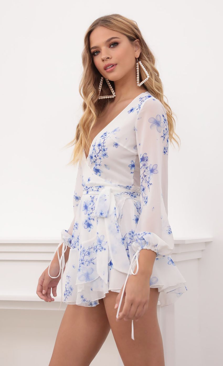 Picture Floral Long Sleeve Wrap Dress In White. Source: https://media-img.lucyinthesky.com/data/Sep20_1/850xAUTO/781A6500.JPG