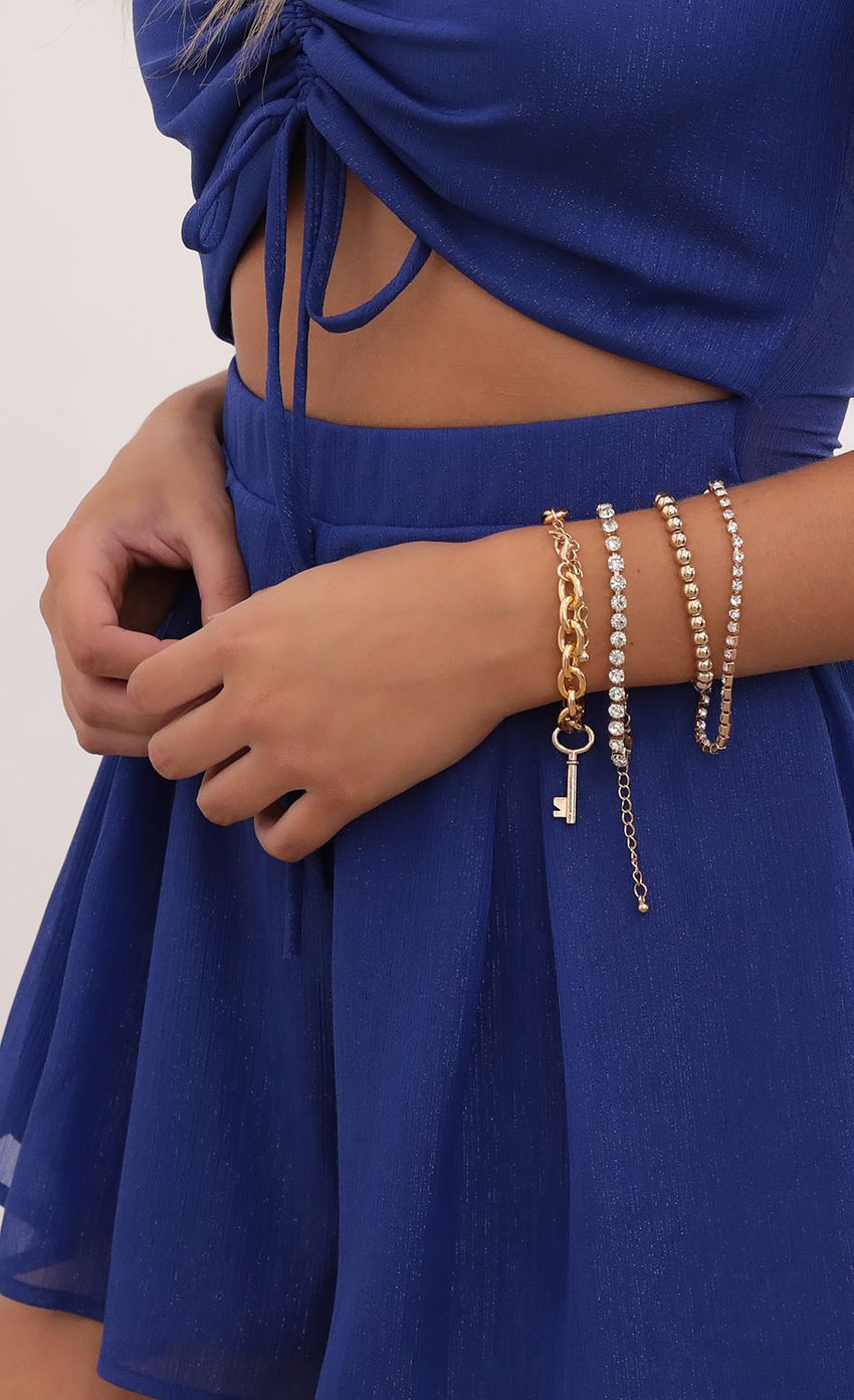Picture Mallory Key &amp; Chain Layered Bracelet in Gold. Source: https://media-img.lucyinthesky.com/data/Sep20_1/850xAUTO/781A6889.JPG
