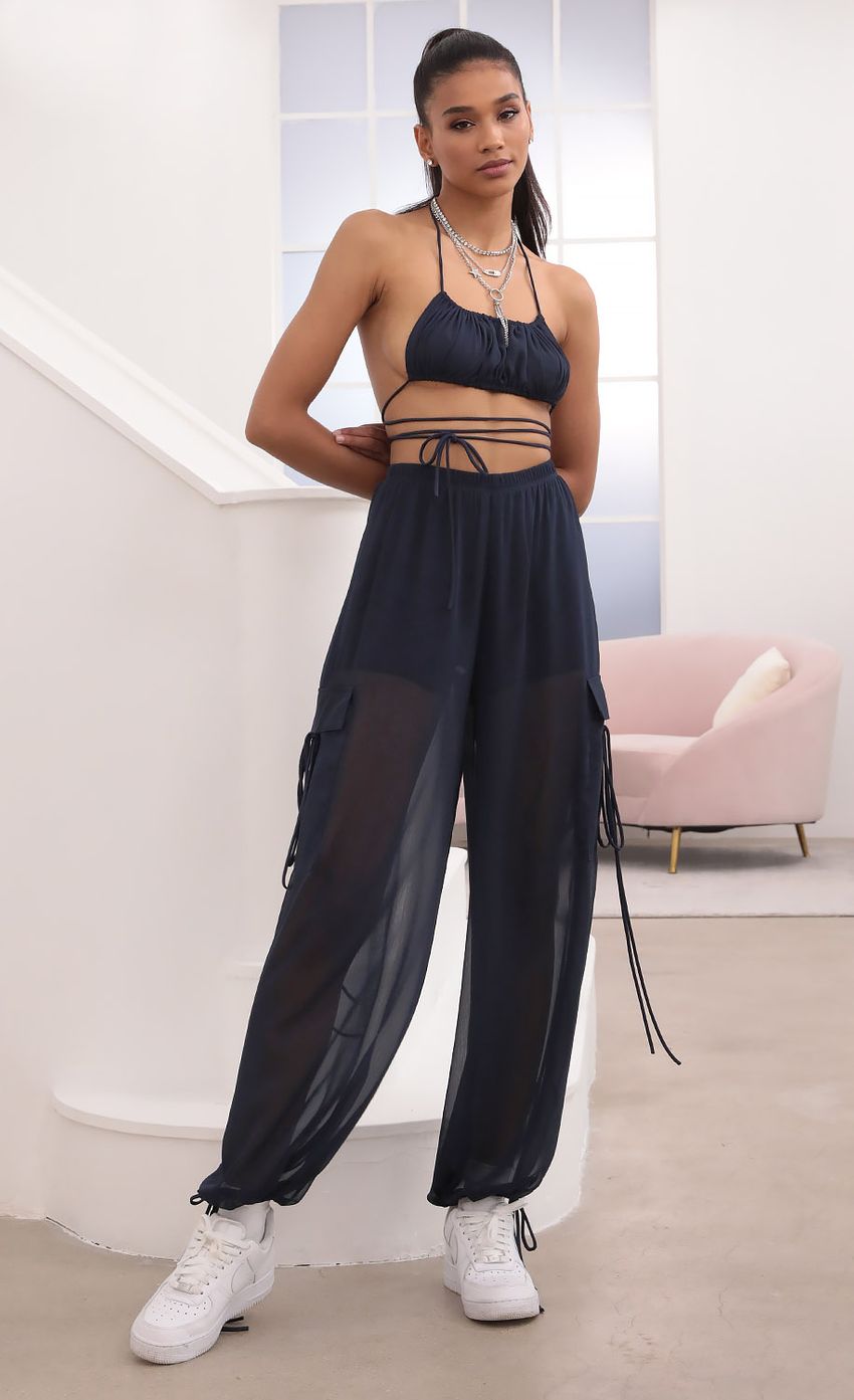Picture Chiffon Two Piece Pant Set In Navy. Source: https://media-img.lucyinthesky.com/data/Sep20_2/850xAUTO/781A1891.JPG
