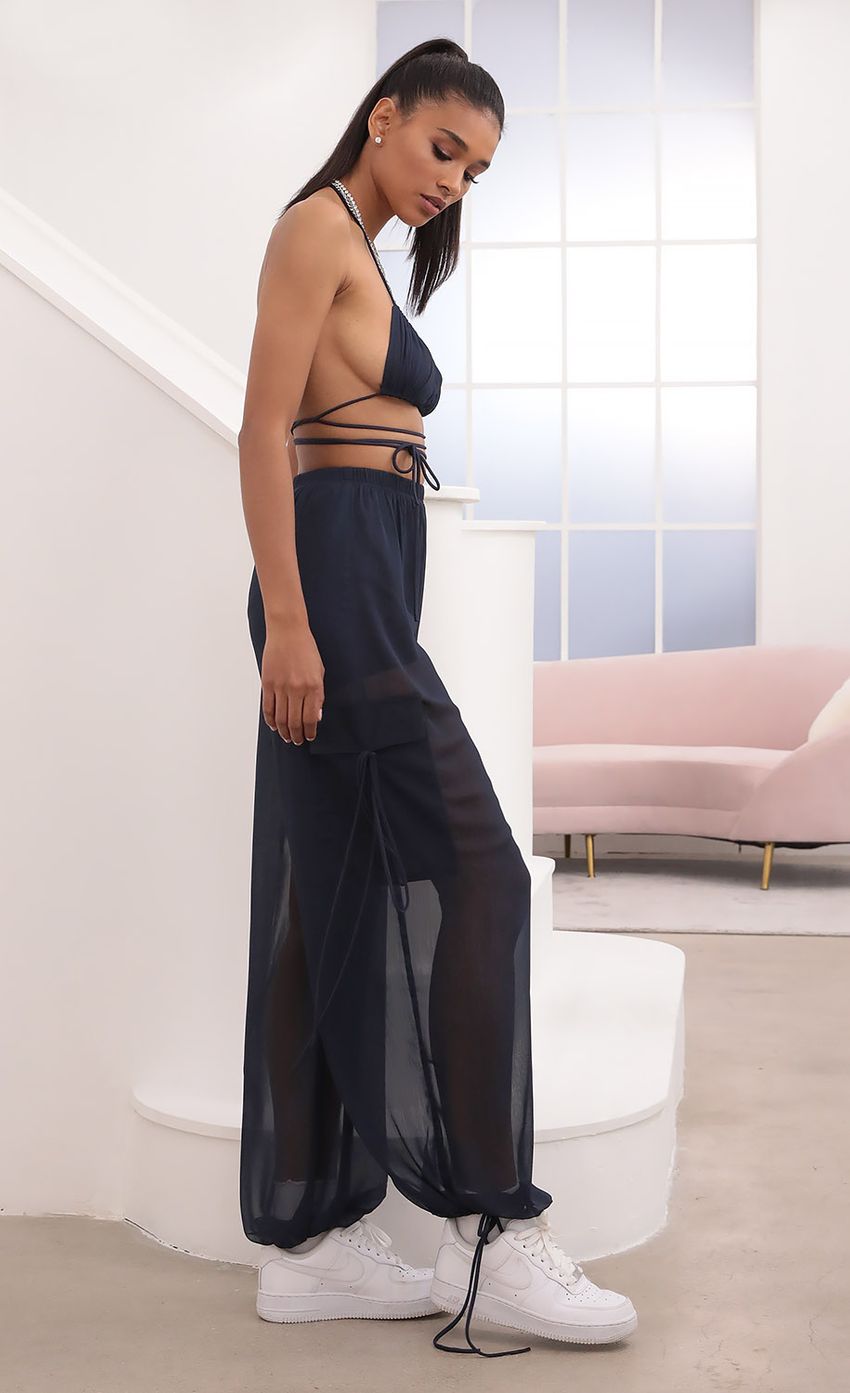 Picture Chiffon Two Piece Pant Set In Navy. Source: https://media-img.lucyinthesky.com/data/Sep20_2/850xAUTO/781A1936.JPG