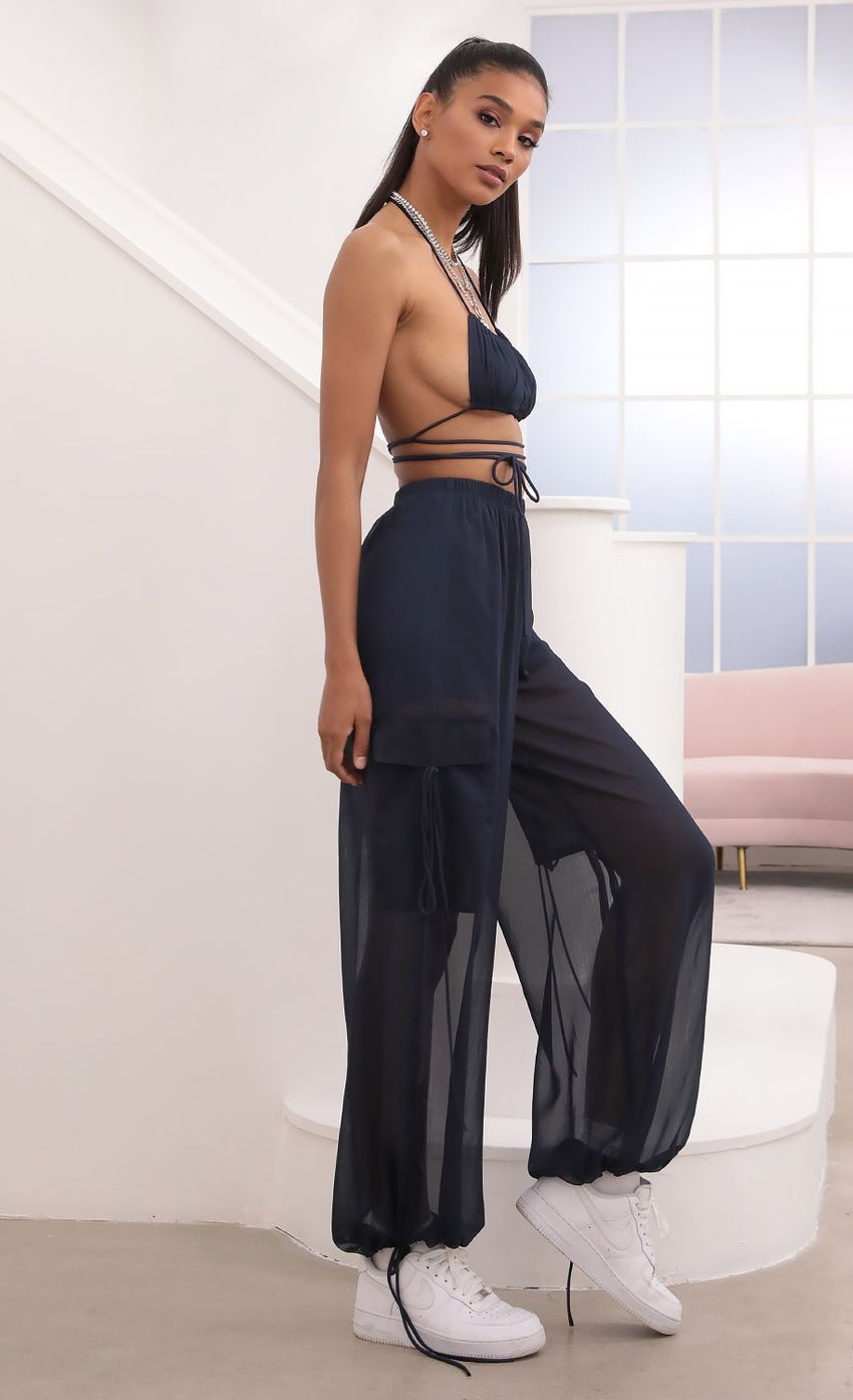 Picture Chiffon Two Piece Pant Set In Navy. Source: https://media-img.lucyinthesky.com/data/Sep20_2/850xAUTO/781A19521.JPG