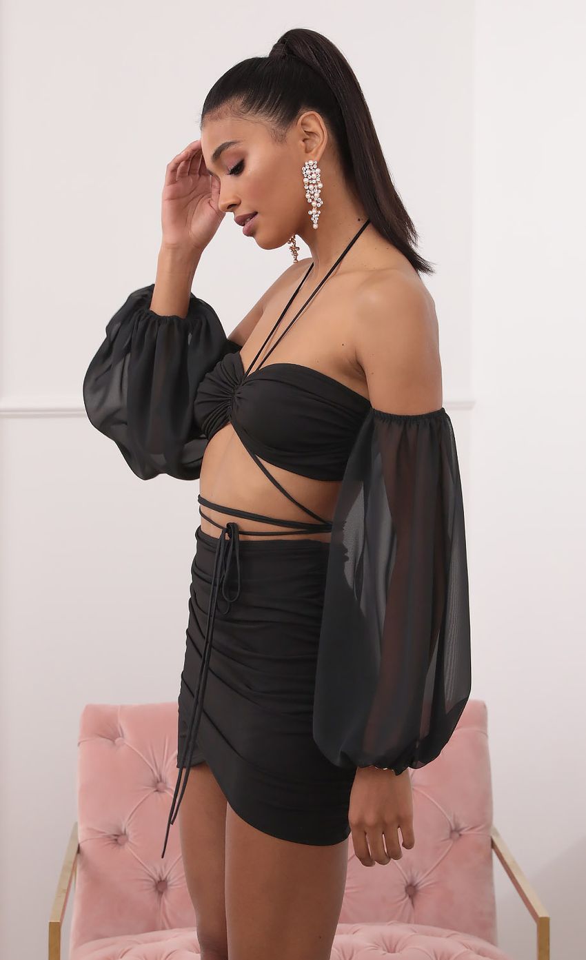 Picture Off-the-Shoulder Two Piece Long Sleeve Set in Black. Source: https://media-img.lucyinthesky.com/data/Sep20_2/850xAUTO/781A5162.JPG