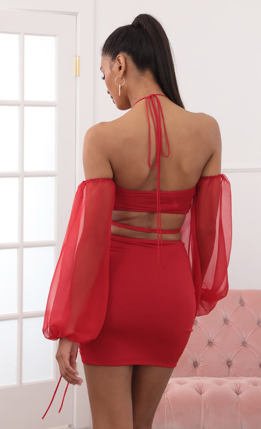 Picture Long Sleeve Off Shoulder Two Piece Set in Red. Source: https://media-img.lucyinthesky.com/data/Sep20_2/850xAUTO/781A8108.JPG