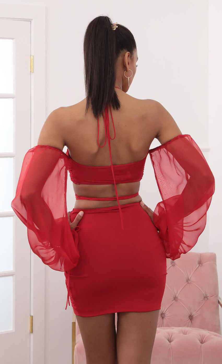 Picture Long Sleeve Off Shoulder Two Piece Set in Red. Source: https://media-img.lucyinthesky.com/data/Sep20_2/850xAUTO/781A8144.JPG