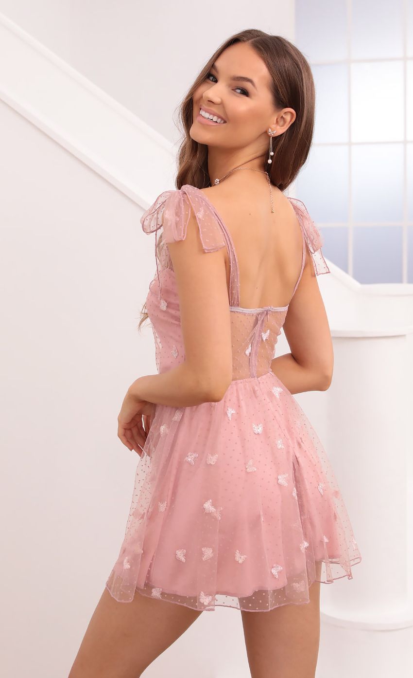 Picture Butterfly Mesh Dress in Rose. Source: https://media-img.lucyinthesky.com/data/Sep21_1/850xAUTO/1V9A2798.JPG