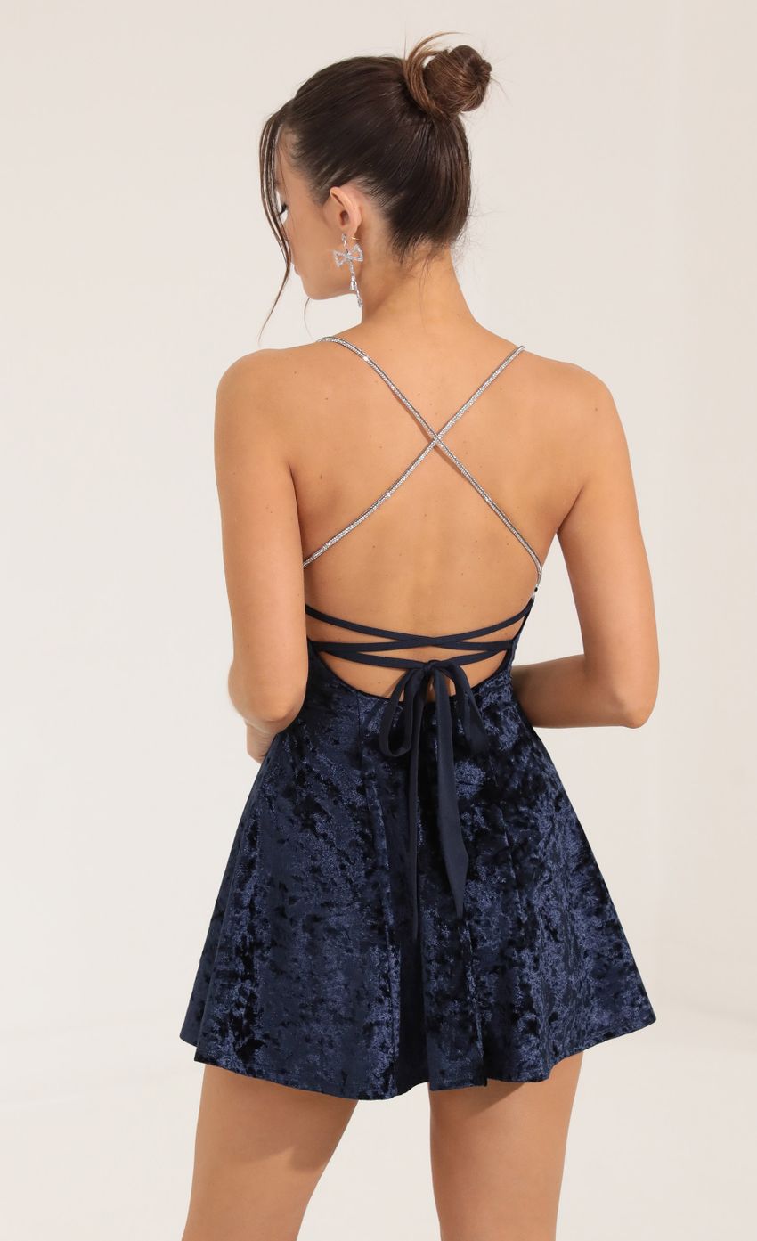 Picture Velvet A-Line Dress in Blue. Source: https://media-img.lucyinthesky.com/data/Sep22/850xAUTO/049be8e6-983b-45bc-9b0f-156f8f008b97.jpg