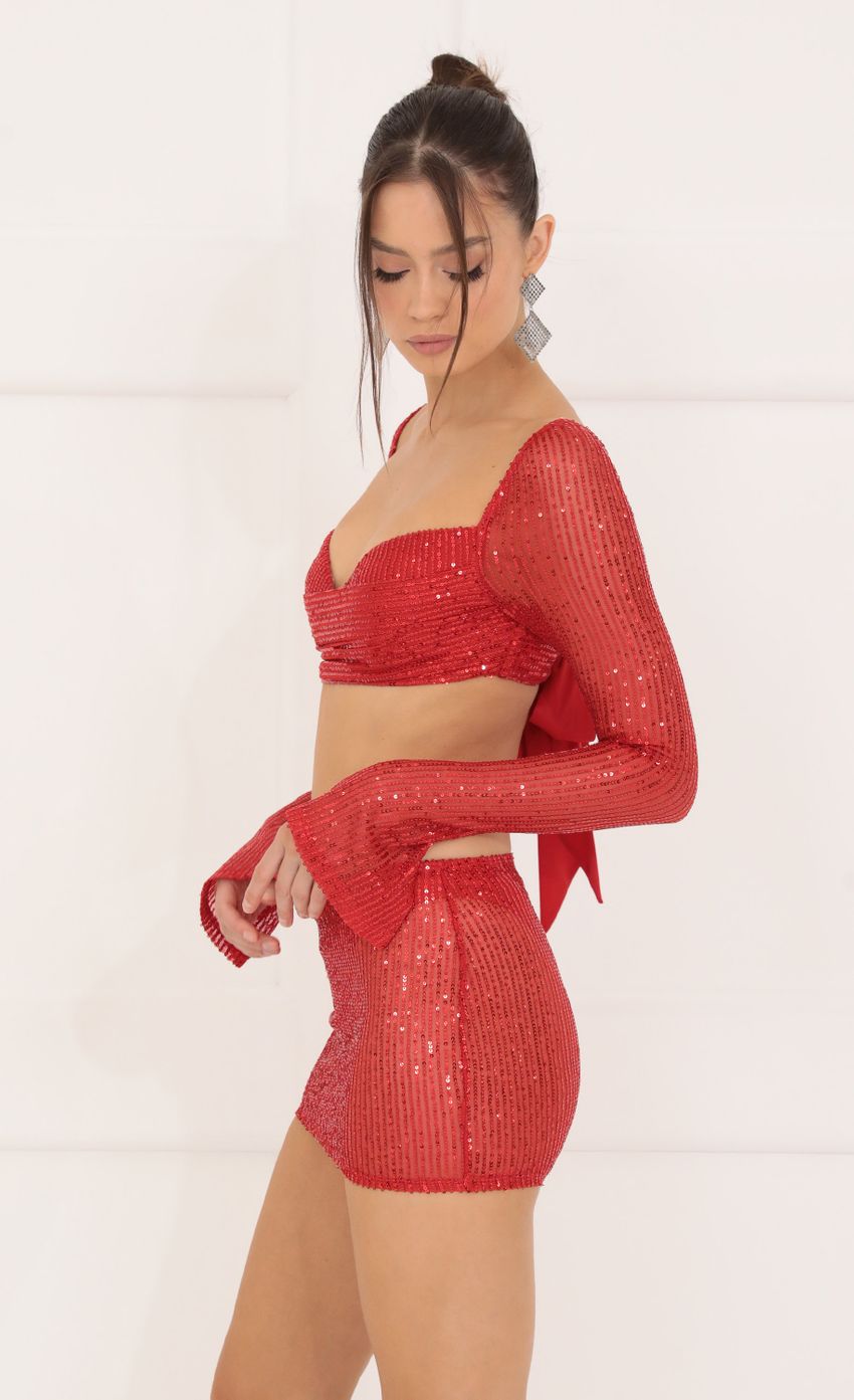 Picture Sequin Three Piece Skirt Set in Red. Source: https://media-img.lucyinthesky.com/data/Sep22/850xAUTO/23f04c2f-30dc-4be7-94d5-555a8b72beb7.jpg