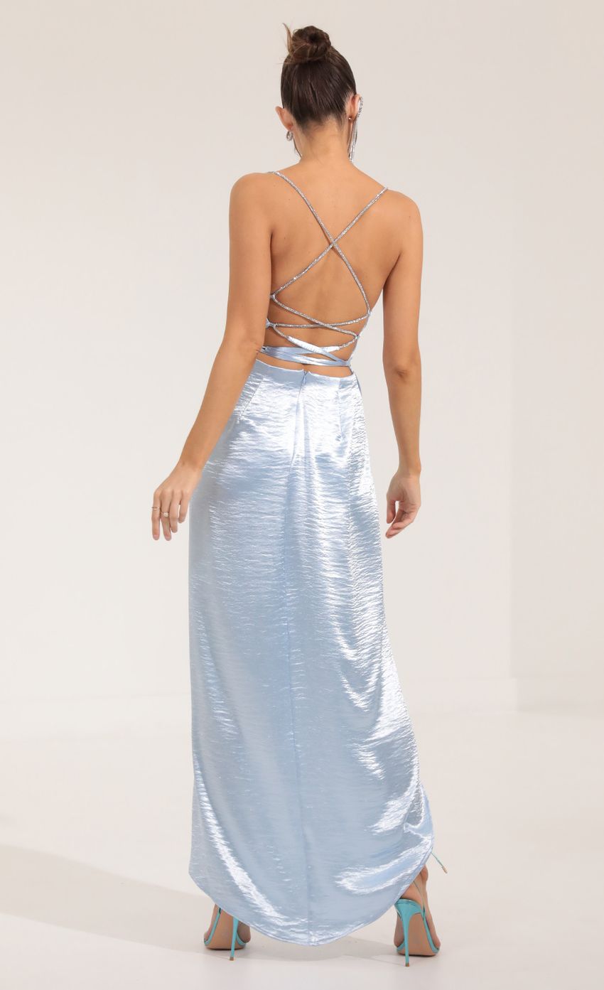 Picture Satin Luxe Maxi Dress in Blue. Source: https://media-img.lucyinthesky.com/data/Sep22/850xAUTO/2fdfaba1-f495-4440-9ee7-f821af683f3c.jpg