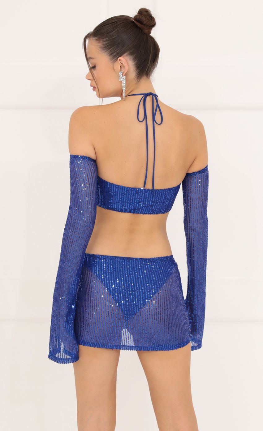 Picture Mesh Sequin Three Piece Set in Blue. Source: https://media-img.lucyinthesky.com/data/Sep22/850xAUTO/40609506-ae09-401d-bf02-d3956ba2c891.jpg