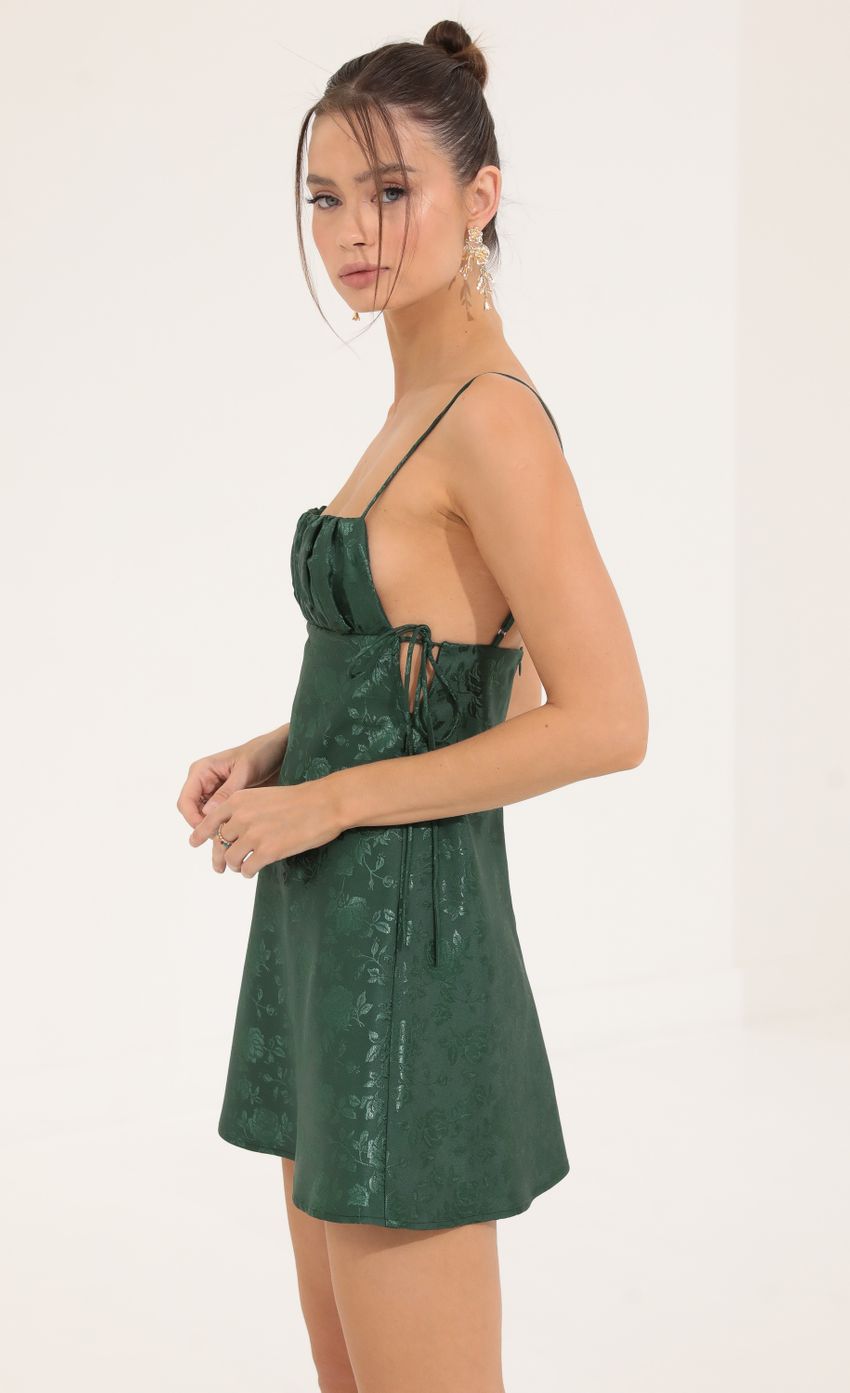 Picture Floral Jacquard A-Line Dress in Green. Source: https://media-img.lucyinthesky.com/data/Sep22/850xAUTO/62a95210-4f1b-42b6-8745-b60a2dc7c6e1.jpg