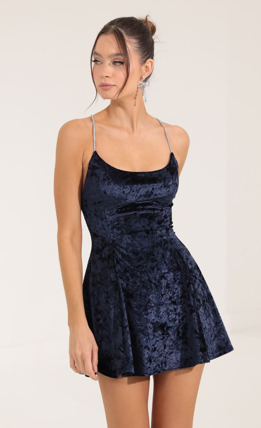 Picture Velvet A-Line Dress in Blue. Source: https://media-img.lucyinthesky.com/data/Sep22/850xAUTO/71d34f8f-a5d0-40f9-8c21-19a3f50b6c79.jpg