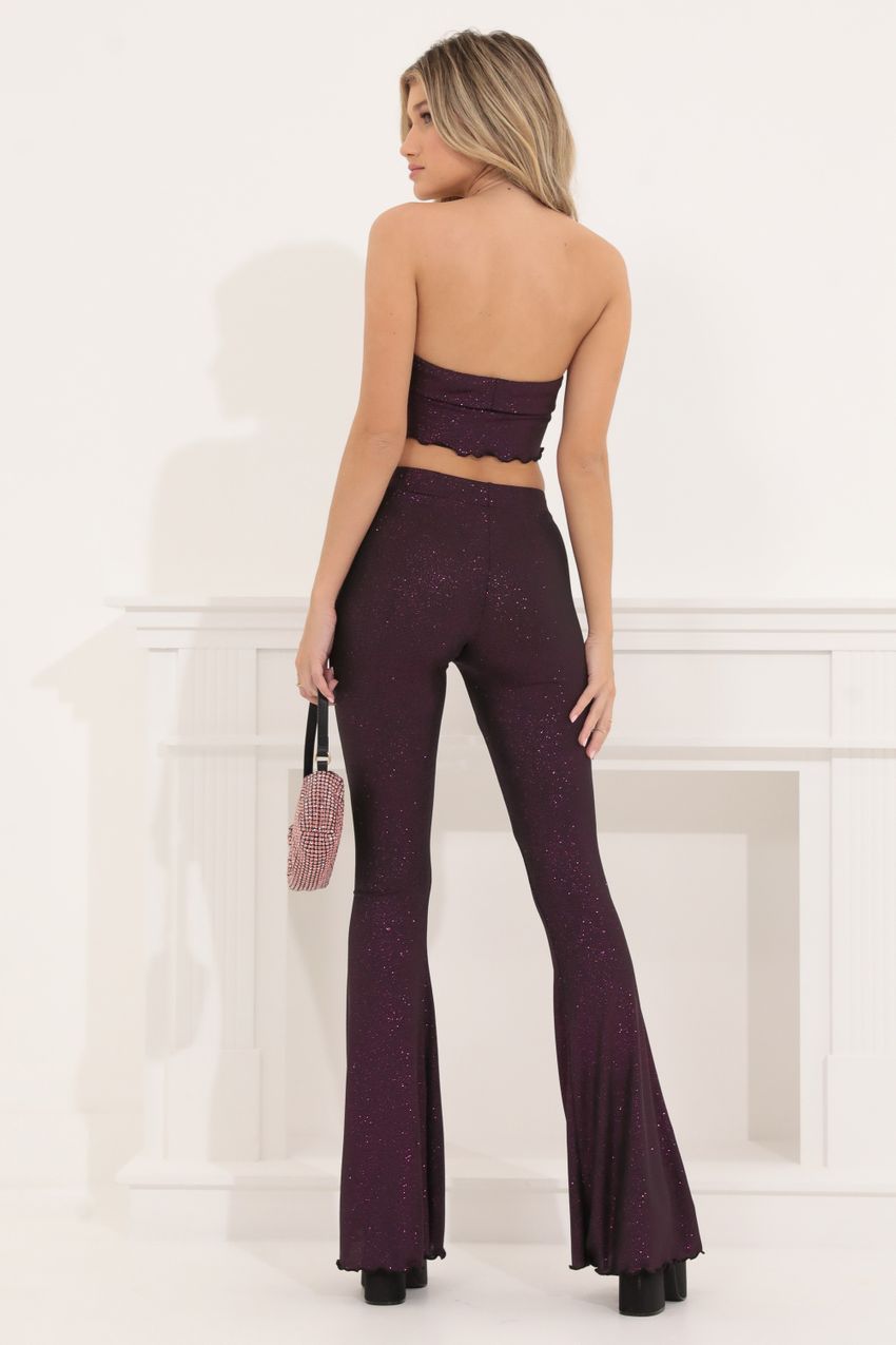 Picture Purple Glitter Two Piece Pant Set in Black. Source: https://media-img.lucyinthesky.com/data/Sep22/850xAUTO/88c699a4-8248-413c-bc41-50e723e195c5.jpg