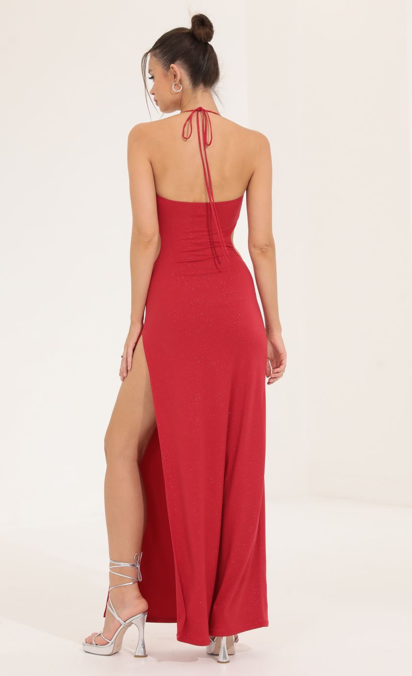 Picture Glitter Tummy Cutout Maxi Dress in Red. Source: https://media-img.lucyinthesky.com/data/Sep22/850xAUTO/88d4e27c-716c-42c1-949b-67316f887b1d.jpg