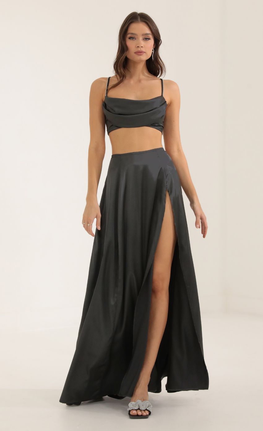 Picture Two Piece Maxi Skirt Set in Black. Source: https://media-img.lucyinthesky.com/data/Sep22/850xAUTO/937143ea-56c9-43d4-9a1c-1d50a9a58284.jpg
