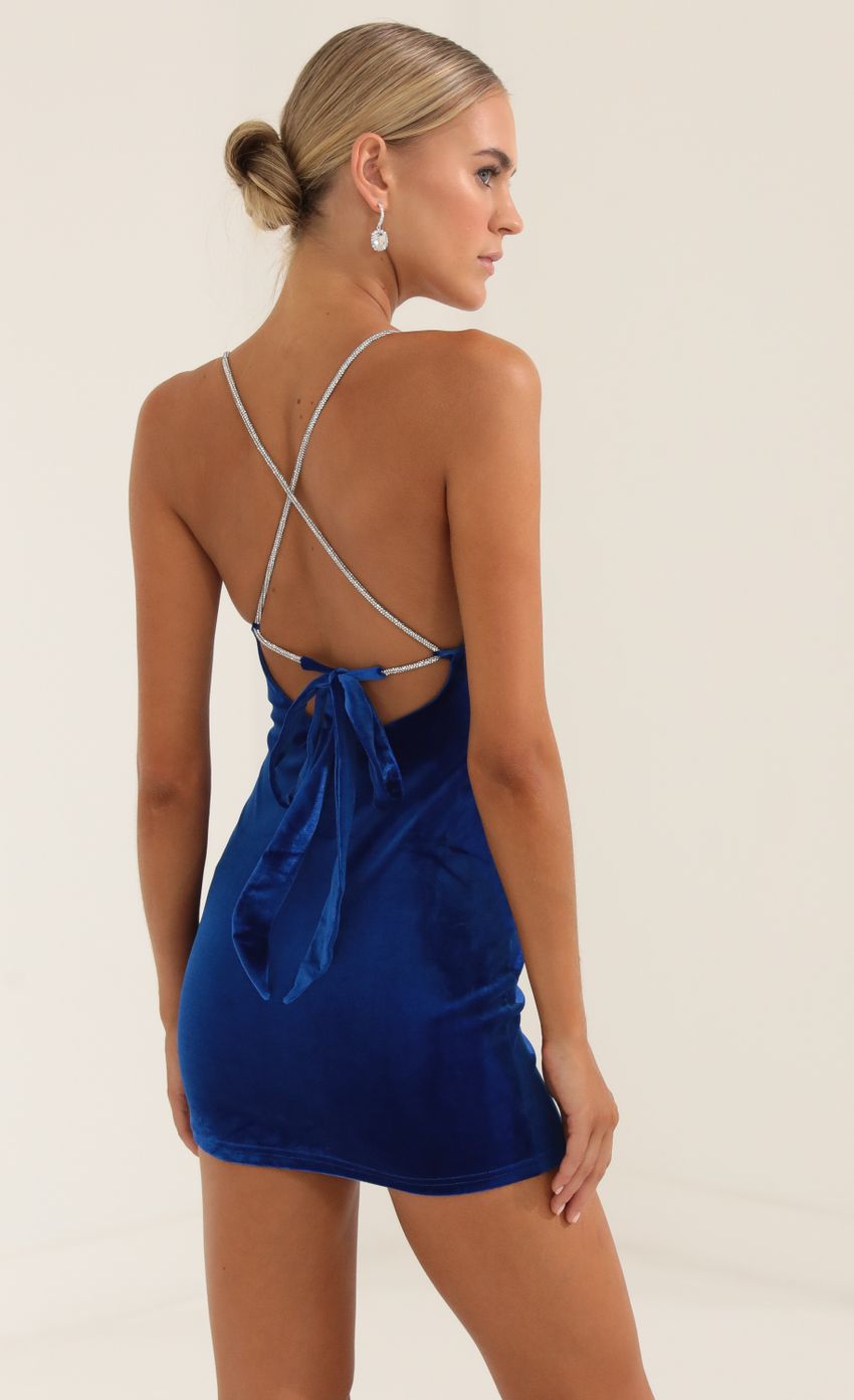 Picture Velvet Bodycon Dress in Blue. Source: https://media-img.lucyinthesky.com/data/Sep22/850xAUTO/a66604a9-4d56-429b-9303-35b8b88f87c8.jpg