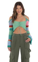 Picture Crochet Bell Sleeve Top in Multi Color. Source: https://media-img.lucyinthesky.com/data/Sep23/150xAUTO/23458ecf-c21a-4a9a-957f-5cf9f399ab80.jpg