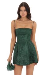 Picture Floral Fit and Flare Dress in Green. Source: https://media-img.lucyinthesky.com/data/Sep23/150xAUTO/69e7be55-db15-475f-bee2-e68ba3fcb3d0.jpg