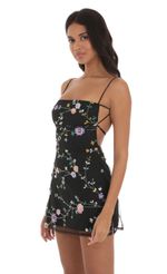 Picture Floral Mesh Dress In Black and Silver. Source: https://media-img.lucyinthesky.com/data/Sep23/150xAUTO/d3a95eea-f7a5-4227-8cff-9e72bf7e1f1f.jpg