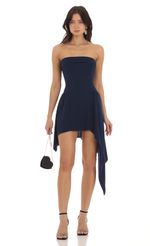 Picture Strapless Asymmetrical Dress in Navy. Source: https://media-img.lucyinthesky.com/data/Sep23/150xAUTO/eaab625d-1fd8-4f4f-936b-5ec179bc74df.jpg