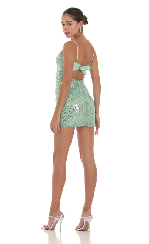 Jazz Sequin Halter Dress in Silver