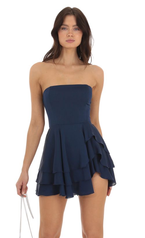 Lucy in the clearance sky suede tulip dress