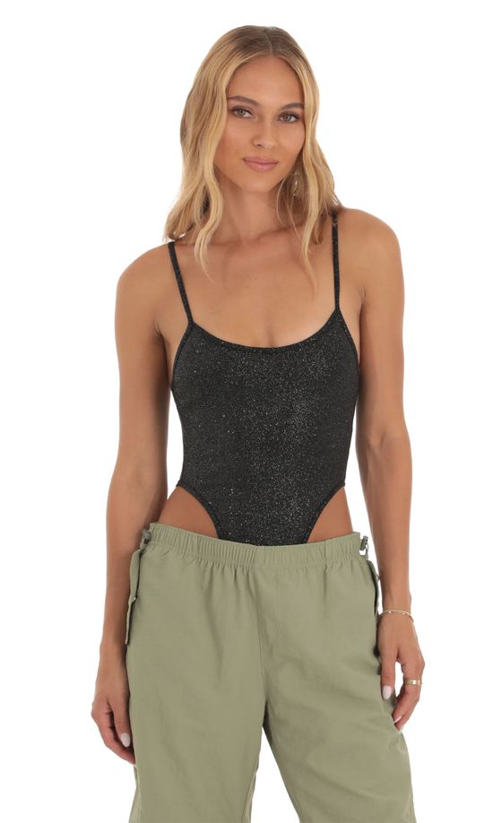Nyx Shimmer Bodysuit in Black