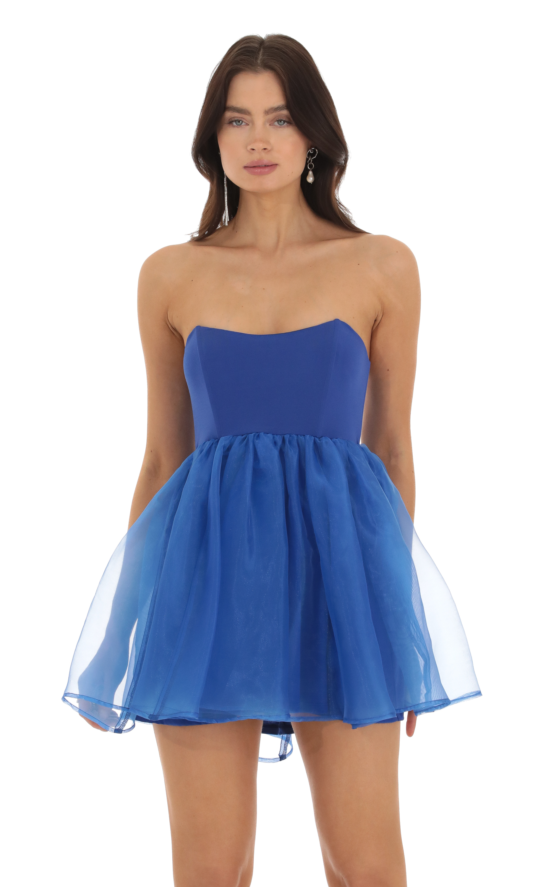 Corset Baby Doll Dress in Blue