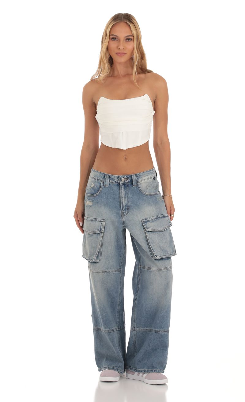 Baggy Cargo Jeans in Denim | LUCY IN THE SKY