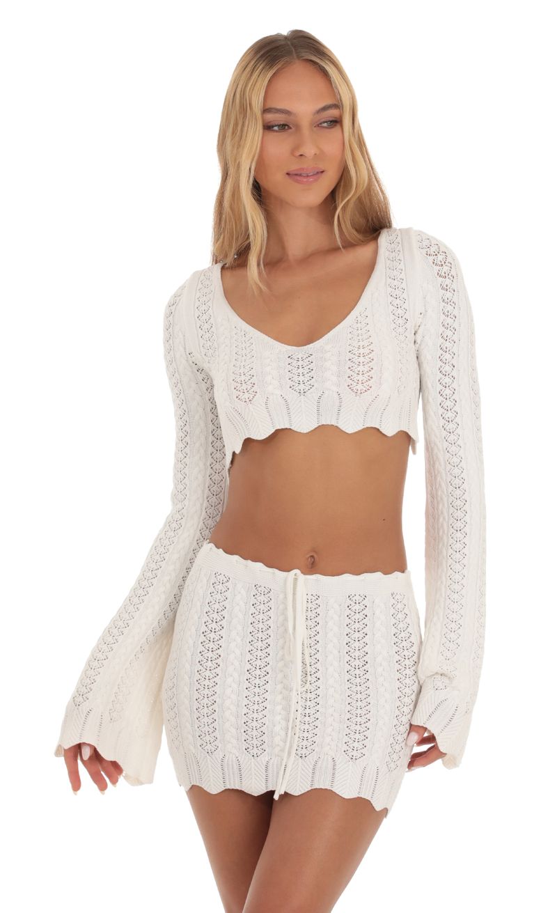 Sweet and Innocent Crochet Ivory Lace Two-Piece