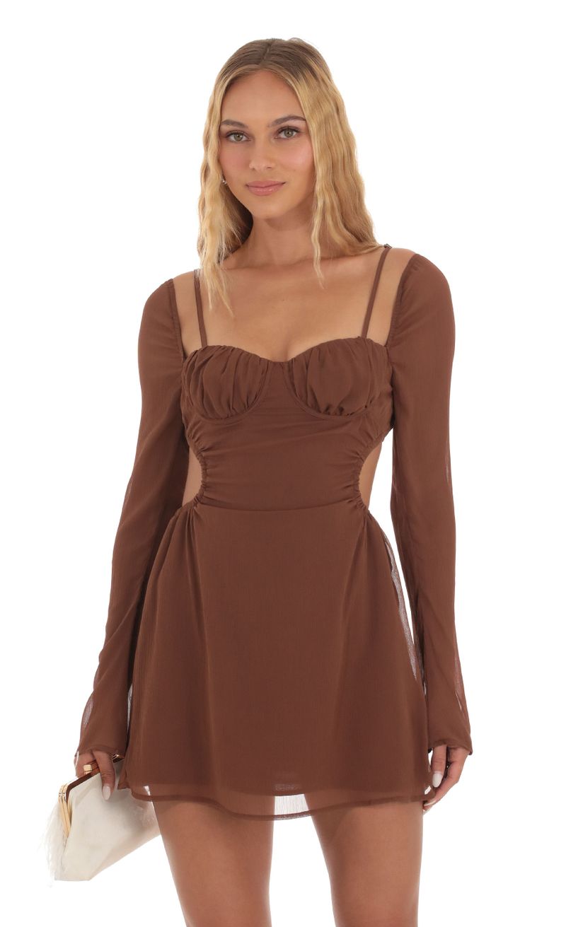 Open Back Dress in Brown | LUCY IN THE SKY