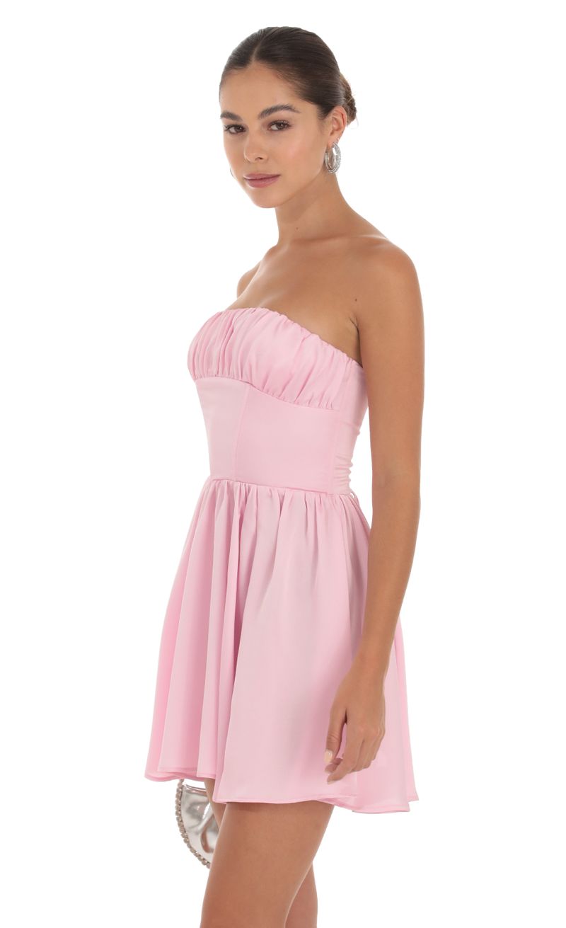 Pink Corset Strapless Skater Dress