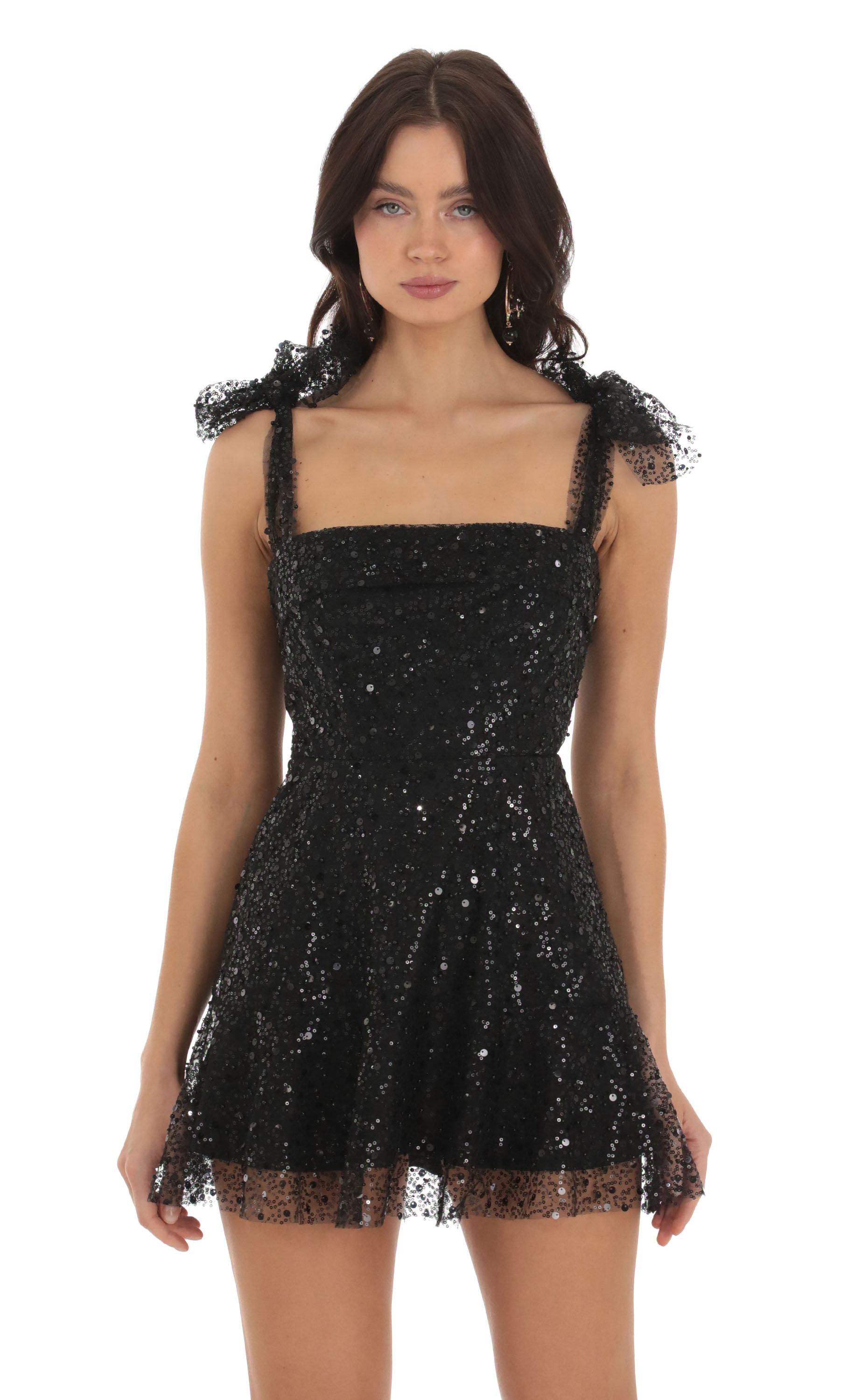 Sequin Mini Dress in Black